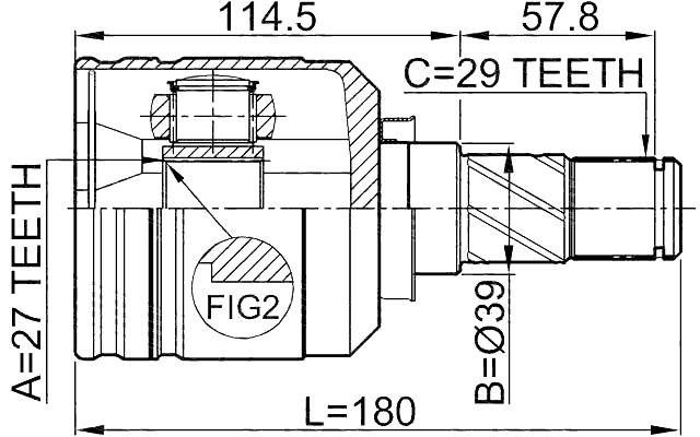0211-J31LH - INNER CV JOINT LEFT 27X39X29