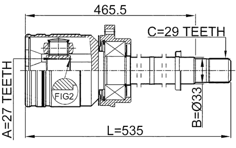 0211-J31RH - INNER CV JOINT RIGHT 27X33X29
