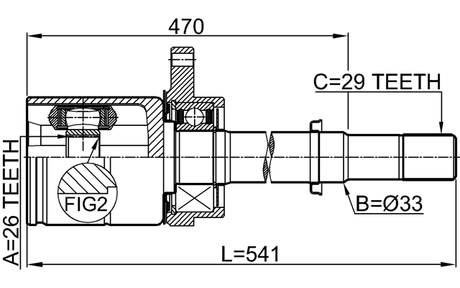 0211-J31VQ35RH - INNER CV JOINT RIGHT 26X33X29
