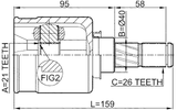 0211-K12 - INNER CV JOINT 21X40X26