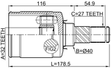0211-L33LH - INNER CV JOINT LEFT 32X40X27