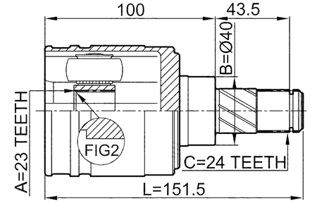 0211-N16JP - INNER CV JOINT 23X40X24