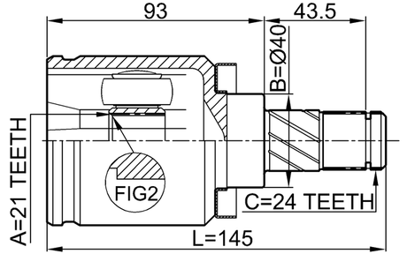 0211-QG15 - INNER CV JOINT 21X40X24