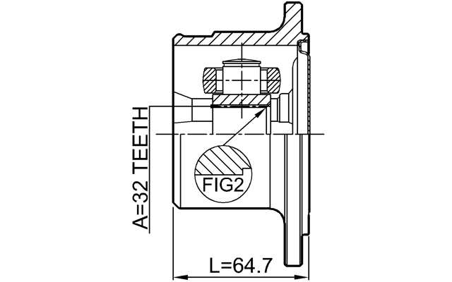 0211-R20 - INNER CV JOINT 32X109