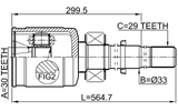 0211-R52VQ35RH - INNER CV JOINT RIGHT 35X33X29