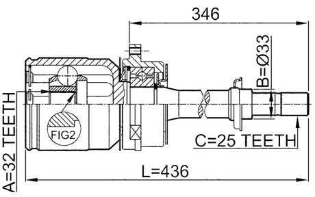 0211-SR20RH - INNER CV JOINT RIGHT 32X33X25