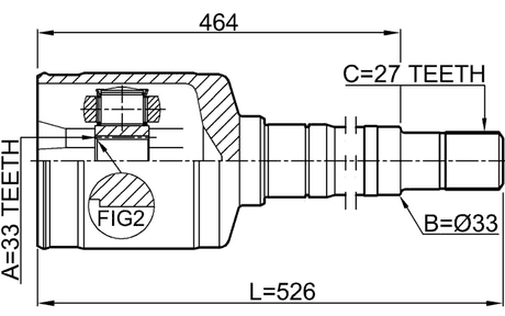 0211-T31RH - INNER CV JOINT RIGHT 33X35X27