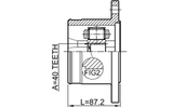0211-TA60R - REAR INNER CV JOINT 40X132