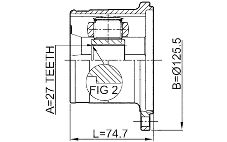 0211-WD21 - INNER CV JOINT 27X126