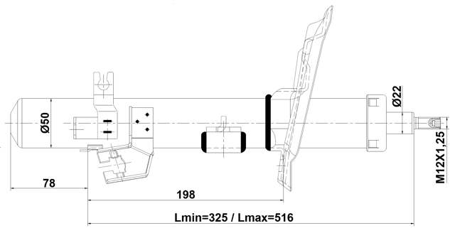 02110-004FR - SHOCK ABSORBER FRONT RIGHT GAS.TWIN TUBE