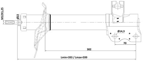 02110-005RR - SHOCK ABSORBER REAR RIGHT GAS.TWIN TUBE
