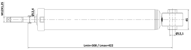 02110-009R - REAR SHOCK ABSORBER GAS.TWIN TUBE