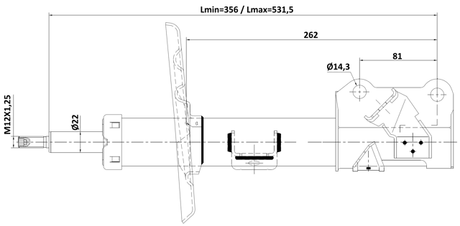 02110-012FL - SHOCK ABSORBER FRONT LEFT GAS.TWIN TUBE