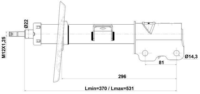 02110-015FL - SHOCK ABSORBER FRONT LEFT GAS.TWIN TUBE