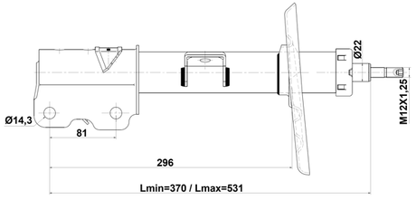02110-015FR - SHOCK ABSORBER FRONT RIGHT GAS.TWIN TUBE