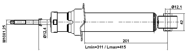 02110-018R - REAR SHOCK ABSORBER GAS.TWIN TUBE