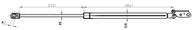 02117-007LH - TAILGATE GAS STRUT LEFT (WITH BRACKET) L527/555N