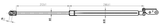 02117-007LH - TAILGATE GAS STRUT LEFT (WITH BRACKET) L527/555N