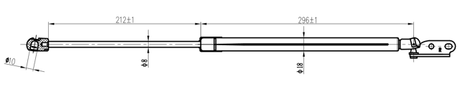 02117-007RH - TAILGATE GAS STRUT RIGHT (WITH BRACKET) L527/555N