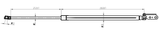 02117-013LH - TAILGATE GAS STRUT LEFT (WITH BRACKET) L580/540N
