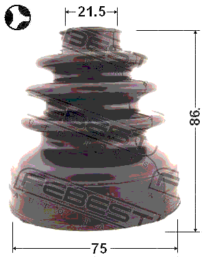 0215-P12QG16T - BOOT INNER CV JOINT KIT 75X86X21.5