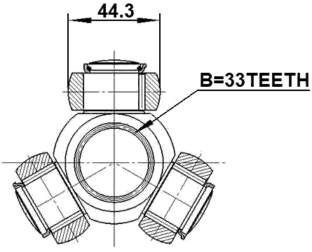 0216-J10 - TRIPOD JOINT 33X44.3
