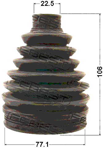 0217P-C11X - BOOT OUTER CV JOINT KIT PVC 77X106X22.5