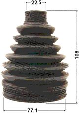 0217P-C11X - BOOT OUTER CV JOINT KIT PVC 77X106X22.5