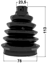 0217P-F15 - BOOT OUTER CV JOINT KIT PVC 78X113X23.5