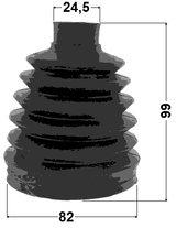 0217P-G15RA - BOOT OUTER CV JOINT KIT PVC 82X99X24.5