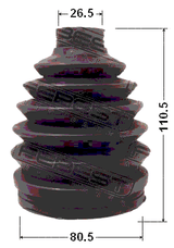 0217P-J1016 - BOOT OUTER CV JOINT KIT PVC 80.5X110.5X26.5