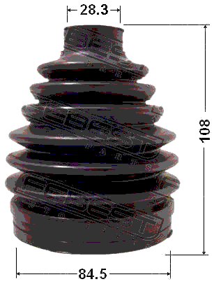 0217P-J1020 - BOOT OUTER CV JOINT KIT PVC 84.5X108X28.3