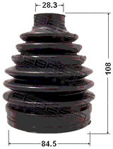 0217P-J1020 - BOOT OUTER CV JOINT KIT PVC 84.5X108X28.3