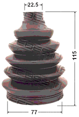 0217P-N16 - BOOT OUTER CV JOINT KIT PVC 77X117X22.5