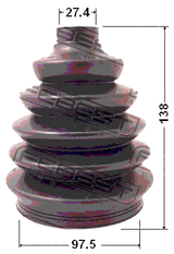 0217P-R51 - BOOT OUTER CV JOINT KIT PVC 97.5X138X27.4