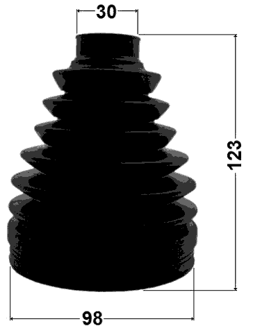 0217P-T31M9 - BOOT OUTER CV JOINT KIT PVC 98X123X30
