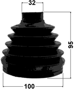 0217P-TA60R - BOOT OUTER CV JOINT KIT PVC 100X95X32
