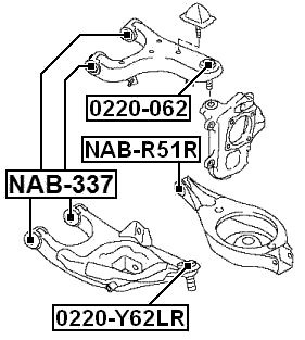 0220-062 - BALL JOINT REAR UPPER ARM
