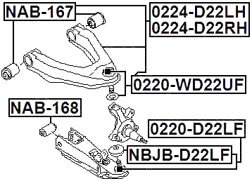0220-D22LF - BALL JOINT FRONT LOWER ARM