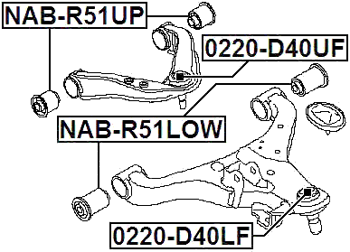 0220-D40LF - BALL JOINT FRONT LOWER ARM