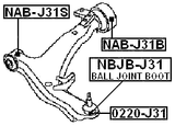 0220-J31 - BALL JOINT FRONT LOWER ARM
