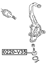 0220-V35 - BALL JOINT FRONT STEERING KNUCKLE