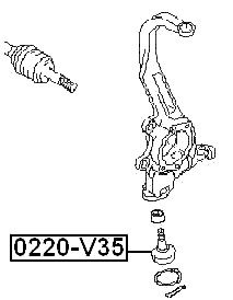 0220-V35 - BALL JOINT FRONT STEERING KNUCKLE