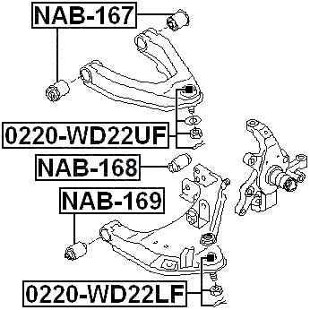 0220-WD22LF - BALL JOINT FRONT LOWER ARM