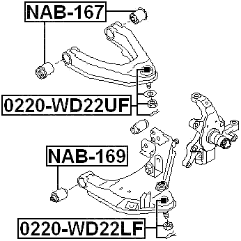 0220-WD22UF - BALL JOINT FRONT UPPER ARM