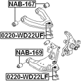 0220-WD22UF - BALL JOINT FRONT UPPER ARM