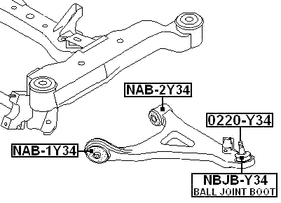 0220-Y34 - BALL JOINT FRONT LOWER ARM
