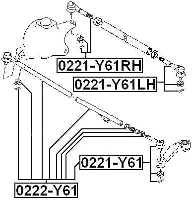 0221-Y61LH - STEERING TIE ROD END LEFT