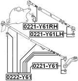 0221-Y61LH - STEERING TIE ROD END LEFT