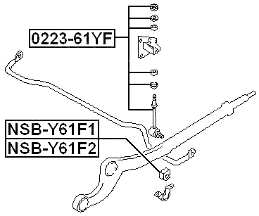0223-61YF - FRONT STABILIZER LINK / SWAY BAR LINK